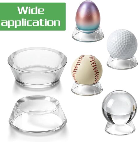 12 Pcs Baseball Holder Stand,Acrylic Baseball Display Stand,Softball, Easter Eggs & Other Items, Round Sphere Baseballs Stands for Sports Collection or Easter Party Decor in Kuwait