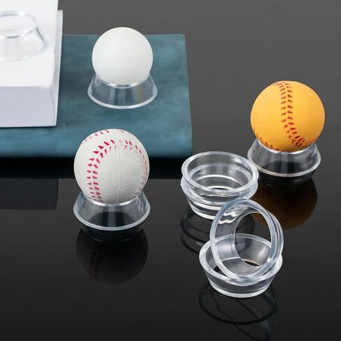 12 Pcs Baseball Holder Stand,Acrylic Baseball Display Stand,Softball, Easter Eggs & Other Items, Round Sphere Baseballs Stands for Sports Collection or Easter Party Decor in Kuwait
