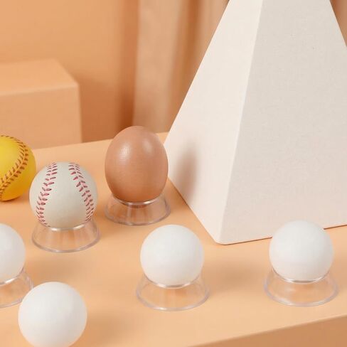 12 Pcs Baseball Holder Stand,Acrylic Baseball Display Stand,Softball, Easter Eggs & Other Items, Round Sphere Baseballs Stands for Sports Collection or Easter Party Decor in Kuwait