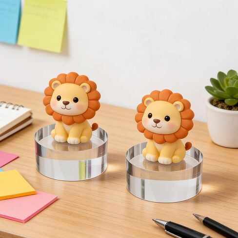 2in Thickness Acrylic Blocks for Display, Acrylic Stands for Display, Round Pedestal Stand for Showing Cosmetics Collectibles Figures, 4" x 2" in Saudi Arabia