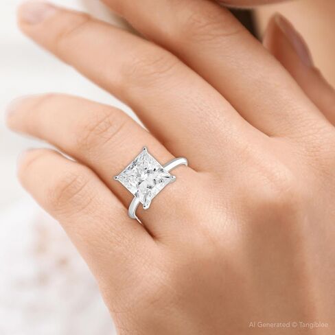 P3 POMPEII3 Pompeii Certified 5Ct Princess Cut Diamond 14k White Gold Engagement Ring Lab Grown (GH,VS) in Kuwait