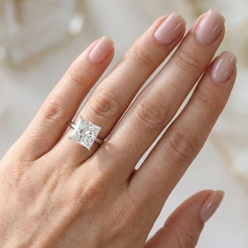 P3 POMPEII3 Pompeii Certified 5Ct Princess Cut Diamond 14k White Gold Engagement Ring Lab Grown (GH,VS) in Kuwait