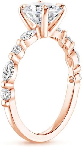GOLDEN JEWEL Marquise Cut Moissanite Engagement Ring 1-4CT VVS1 Colorless Solitaire Wedding Anniversary Ring Big Handmade Gift for Her, 925 Silver/10K/14K/18K Gold in Kuwait