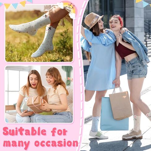 6 Pairs Cute Animal Cotton Socks for Women Soft Breathable Crew Socks with Cat Pig Print Novelty Casual Home Socks for Ladies in Kuwait