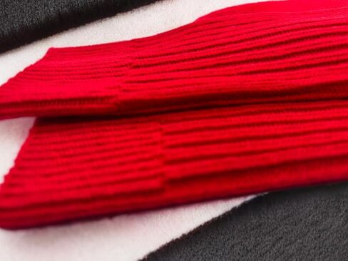 NoRch Women’s Red Ribbed Crew Socks – Soft Stretch Cotton Calf-High Socks for Sneakers, Boots & Casual Wear (Size 6–10) in Kuwait