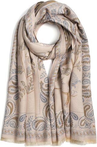 QIUTIMIY Pashmina Shawl Wraps for Womens Thick Heavyweight Winter Scarf Reversible Pattern Designer Ladies Shawls and Wraps in Saudi Arabia