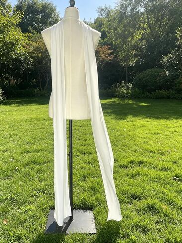 Bridal Neck Scarf Long Ivory Chiffon Wedding Wrap 10'' Wide in Saudi Arabia