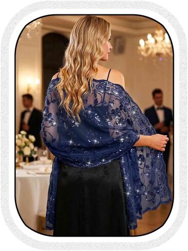 HEREAD Sequin 1920s Shawl and Wrap for Evening Dresses Gold Sparkle Wedding Sheer Scarf for Women and Brides in Saudi Arabia