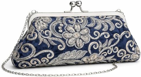 Velvet Sequin Clutch for Women Kiss Lock Evening Bag Elegant Formal Handbag for Wedding Prom Cocktail Party in Kuwait