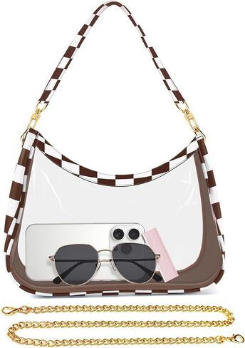 Clear Bag for Stadium Events, See-Through Transparent Crossbody Shoulder Handbag Purse for Women Concerts in Saudi Arabia