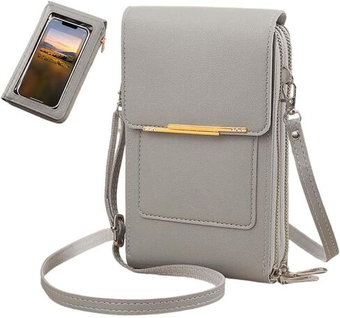 Crossbody Phone Wallet, Small Touch Screen Crossbody Phone Purse, Anti Theft Leather Messenger Bag for Women in Saudi Arabia