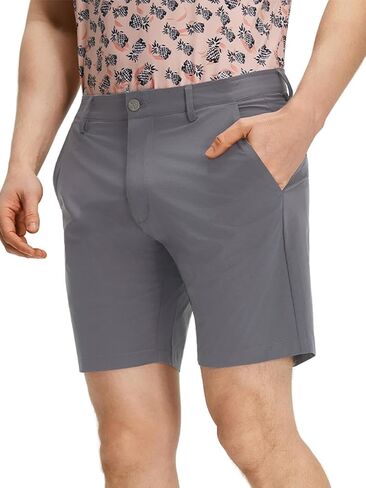 Men's Golf Shorts with 7" Inseam Quick Dry Stretch Waist Water Resistant Quick Dry Flat Front Dress Shorts in Saudi Arabia