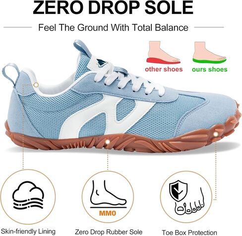 Barefoot Shoes Women Men Wide Toe Box, Zero Drop Grounded Non-Slip Sneakers for Trail Running Hiking Walking Biking Tennis, Lightweight Breathable Comfortable Casual Minimalist Fashion Footwear Unisex in Saudi Arabia
