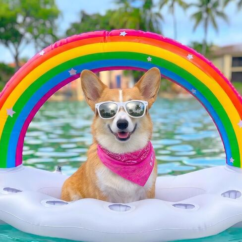 Inflatable Rainbow Cloud Drink Holder, Pool Float Party Accessories for Water Fun in Saudi Arabia