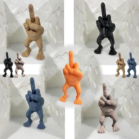 Middle Finger Figure With Legs, Sculpture Gifts, Funny Decor Desk Accessory, 3D Figurine Gag Gifts, Home Office Statue Decoration Ornament (Flesh, 3in) in Saudi Arabia