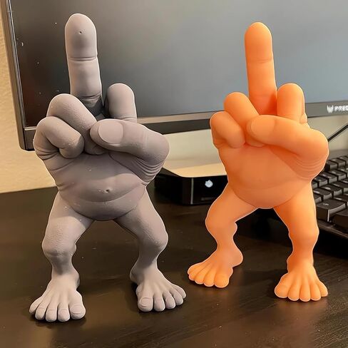 Middle Finger Figure With Legs, Sculpture Gifts, Funny Decor Desk Accessory, 3D Figurine Gag Gifts, Home Office Statue Decoration Ornament (Flesh, 3in) in Saudi Arabia