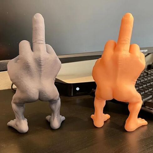 Middle Finger Figure With Legs, Sculpture Gifts, Funny Decor Desk Accessory, 3D Figurine Gag Gifts, Home Office Statue Decoration Ornament (Flesh, 3in) in Saudi Arabia