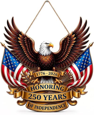 250th Anniversary Decorations for Home, Patriotic Eagle Door Sign, America 250th Birthday Decor, Fourth of July Decorations, USA Independence Day Hanging Wall Decor, Patriotic Decorations in Saudi Arabia