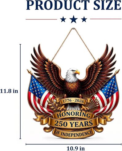 250th Anniversary Decorations for Home, Patriotic Eagle Door Sign, America 250th Birthday Decor, Fourth of July Decorations, USA Independence Day Hanging Wall Decor, Patriotic Decorations in Saudi Arabia