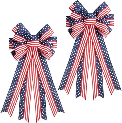 Patriotic Wreaths for Front Door 24 Inch 4th of July Wreath, Red White Blue Flower Wreaths, Perfect Memorial Day and Independence Day Decor in Saudi Arabia