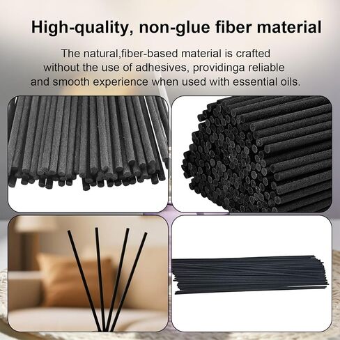 Reed Diffuser Sticks Refill, 20cm (8-inch) 3mm Fiber Reeds - 50 Pcs Natural Unscented, Ideal for Fragrance Oil, Non-Breaking & Non-Staining Replacement Sticks in Saudi Arabia