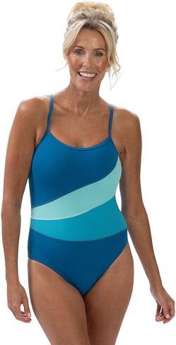 بدلة سباحة نسائية من Dolfin Aquashape Color Block متوسطة قطعة واحدة in Kuwait