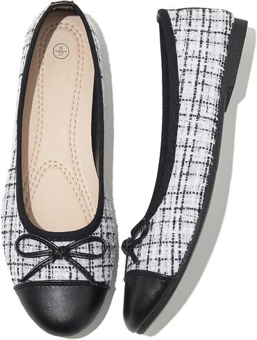 Iarus Women's Flat Shoes Ballet Flat Shoes Fold-able Slip on Shoes Non-Slip and Comfortable Women's Shoes Round Toe Bow Knot Dress Shoes in Saudi Arabia