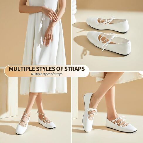 FINIWOR Ballet Flats for Women Lace Up Mary Jane Shoes | comfortable wide toe flats, memory foam shoes for casual work daily walking in Saudi Arabia