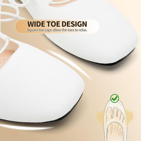 FINIWOR Ballet Flats for Women Lace Up Mary Jane Shoes | comfortable wide toe flats, memory foam shoes for casual work daily walking in Saudi Arabia