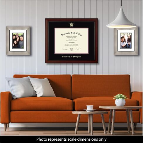 University of Maryland, College Park 17" w x 13" h Diploma Frame - Fits a bachelor's, master's and phd - Gold Embossed Diploma Frame - Cherry Moulding with Black and Red Matting in Kuwait