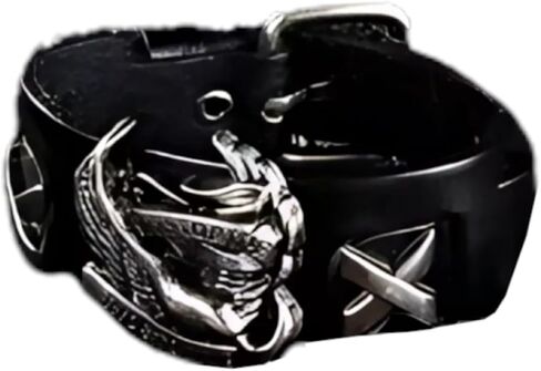 Genuine Leather Ride to Live Biker Bracelet, 0.7" Wide Cuff Eagle Wristband in Kuwait