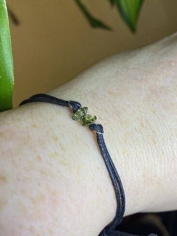 3 Real Raw Moldavite Dainty Chips on Custom Wire Steel-Copper-Bronze- Silver-Gold-or Rose Gold Wire on a Black Leather or Waxed Cord Adjustable Friendship Bracelet- Mens Womens Bracelet- Couples Bracelet in Saudi Arabia