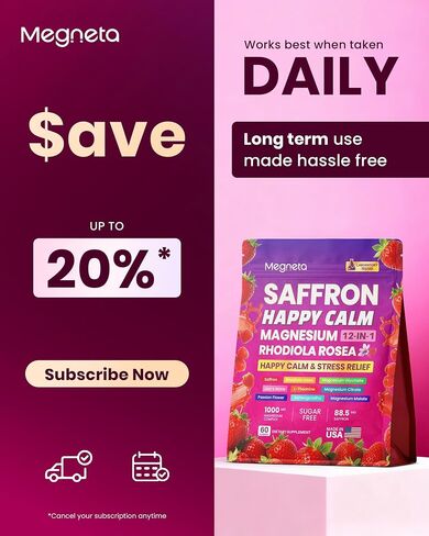 Magnesium Glycinate Gummies for Adults, Saffron Gummies with Rhodiola, L-Theanine & Ashwagandha - 21-in-1 Formula for Mood and Muscle Support, Stress Relief, Calm & Relaxation - Sugar-Free, 60 Count in Saudi Arabia