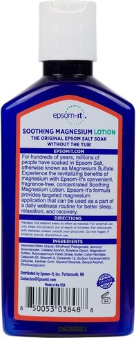 EPSOM-IT Soothing Magnesium Lotion, 6oz Bottle – Concentrated Epsom Salt Lotion with Shea Butter for Better Sleep, Relaxation, & Muscle Stiffness | Soothing Magnesium for Daily Self-Care | Made in USA in Saudi Arabia