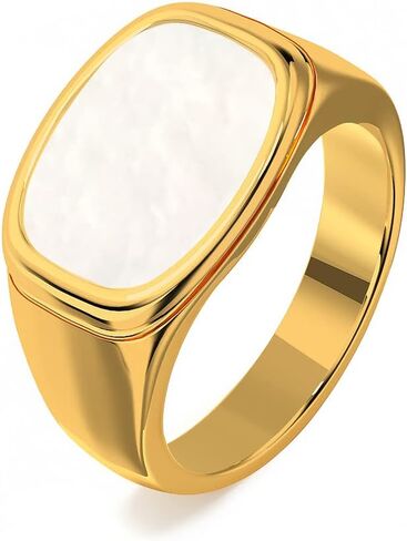 YeGieonr Chunky Gold Statement Rings for Women Non Tarnish 18K Gold-Plated, Waterproof Stainless Steel Gold Ring, Bold Fashion Jewelry for Everyday Wear or Stacking in Saudi Arabia