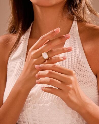 YeGieonr Chunky Gold Statement Rings for Women Non Tarnish 18K Gold-Plated, Waterproof Stainless Steel Gold Ring, Bold Fashion Jewelry for Everyday Wear or Stacking in Saudi Arabia