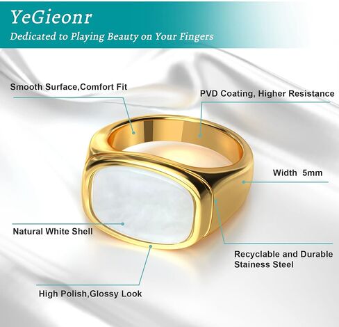YeGieonr Chunky Gold Statement Rings for Women Non Tarnish 18K Gold-Plated, Waterproof Stainless Steel Gold Ring, Bold Fashion Jewelry for Everyday Wear or Stacking in Saudi Arabia
