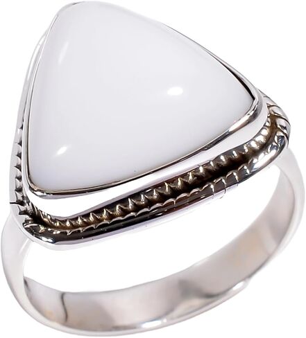 Natural White Coral Gemstone Solid 925 Sterling Silver Handmade Statement Stacking Designer Ring Jewelry Gift for Wife in Saudi Arabia