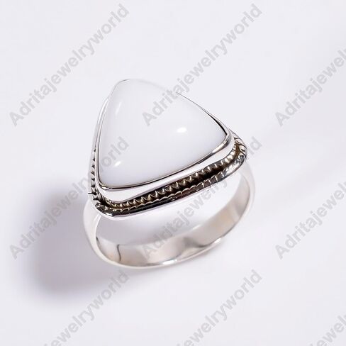 Natural White Coral Gemstone Solid 925 Sterling Silver Handmade Statement Stacking Designer Ring Jewelry Gift for Wife in Saudi Arabia