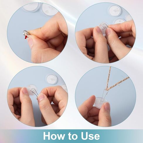ANCIRS 60 Pcs Self Adhesive Ceiling Hooks, Clear Sticky Hooks for Hanging, Removable Sticker Hooks, No Drill Ceiling Hook for Plants, Lights, Clothes, Bags in Kuwait