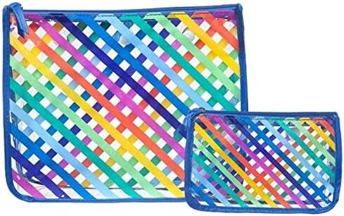 Clear Designer Zipper Insert (Set of 2) Travel Organizer Storage Pop In Bogg Bag (Stripes) in Saudi Arabia