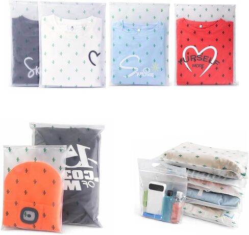 Travel Storage Bags, 30PCS Resealable Ziplock Bags Clear Bag & Frosted Zip lock Seal Clothes Bags Hospital Waterproof Luggage Organiser for Clothes Shoes Cosmetics in Saudi Arabia