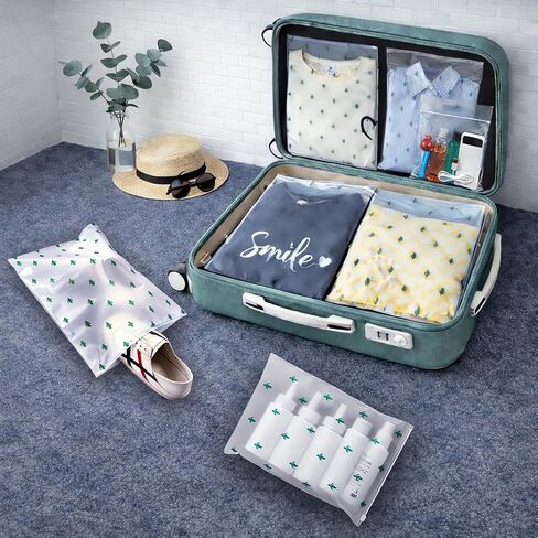 Travel Storage Bags, 30PCS Resealable Ziplock Bags Clear Bag & Frosted Zip lock Seal Clothes Bags Hospital Waterproof Luggage Organiser for Clothes Shoes Cosmetics in Saudi Arabia