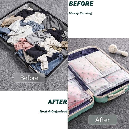 Travel Storage Bags, 30PCS Resealable Ziplock Bags Clear Bag & Frosted Zip lock Seal Clothes Bags Hospital Waterproof Luggage Organiser for Clothes Shoes Cosmetics in Saudi Arabia