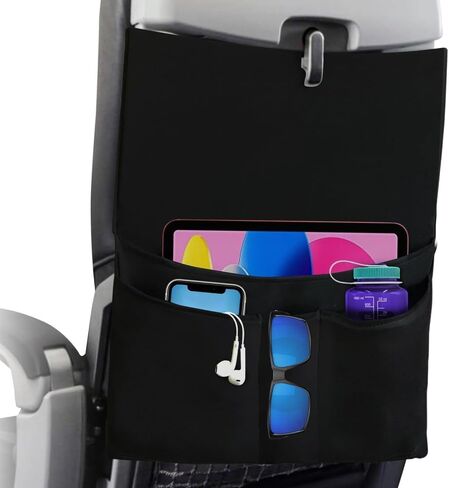 Airplane Seat Back Organizer, Multi Pocket Travel Storage Caddy, Plane Travel Essentials Accessories in Kuwait