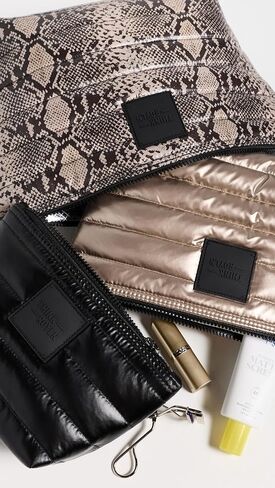 Think Royln Women's Travel Trio Pouches, Python/Pearl Cashmere/Black, One Size in Kuwait