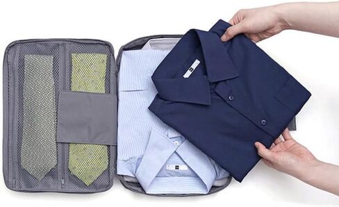 BESTYASH Waterproof Travel Shirt Organizer Bag with Tie Storage Anti-Wrinkle Portable Clothes Case for Business Trips and Daily Use 14.17X10.23X1.96 Inch in Kuwait