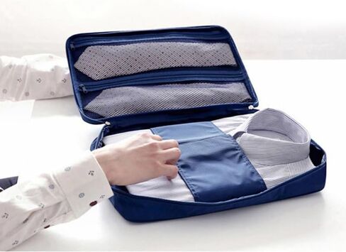 BESTYASH Waterproof Travel Shirt Organizer Bag with Tie Storage Anti-Wrinkle Portable Clothes Case for Business Trips and Daily Use 14.17X10.23X1.96 Inch in Kuwait