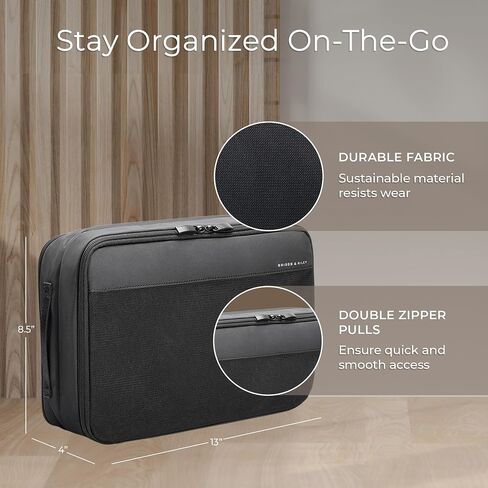 Briggs & Riley Double-Sided Packing Cube for Travel - Essential Pack Accessories for Women & Men, Luggage & Suitcase Organizer Bag for Clothes, Versatile Design - Travel Essentials, Black in Saudi Arabia