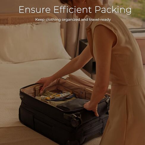 Briggs & Riley Double-Sided Packing Cube for Travel - Essential Pack Accessories for Women & Men, Luggage & Suitcase Organizer Bag for Clothes, Versatile Design - Travel Essentials, Black in Saudi Arabia